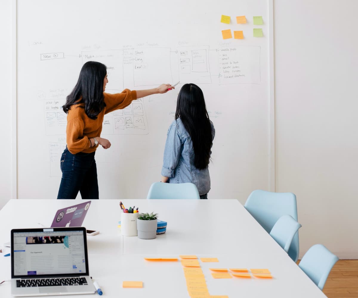 Image of women learning about project