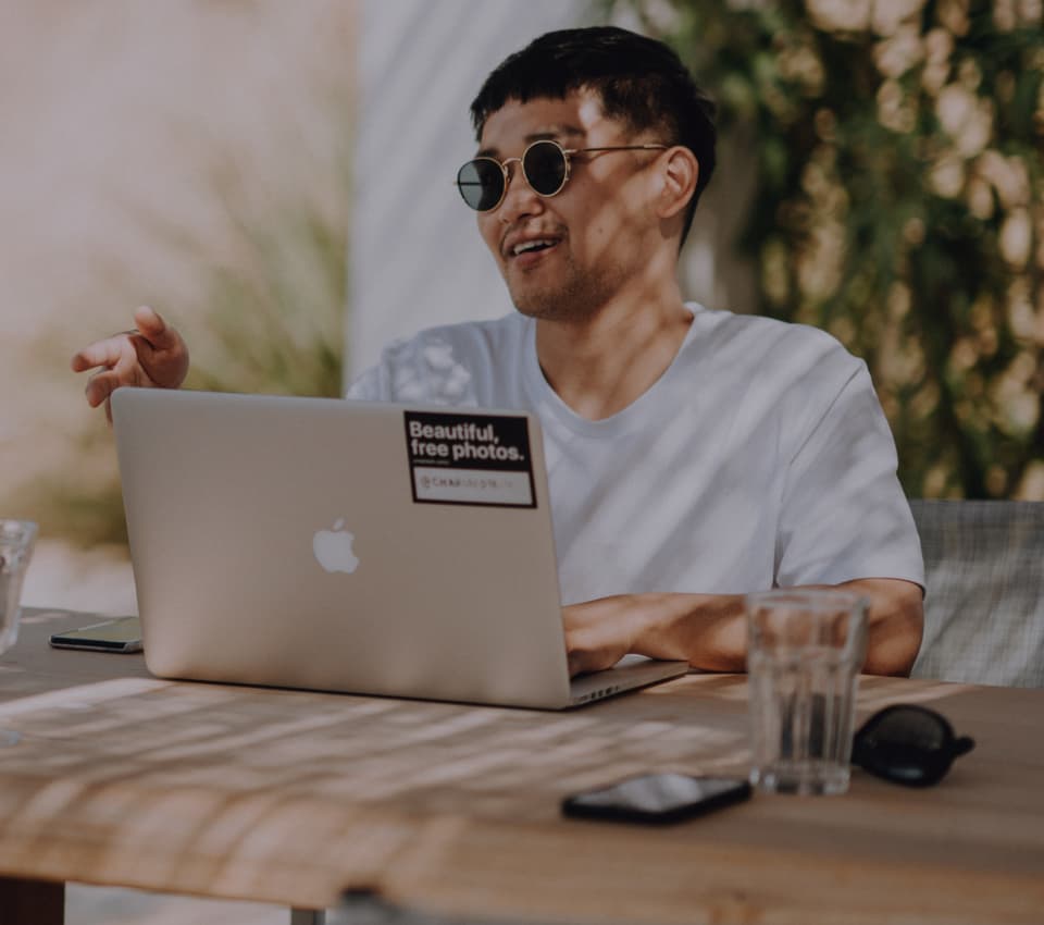 Man working with laptop