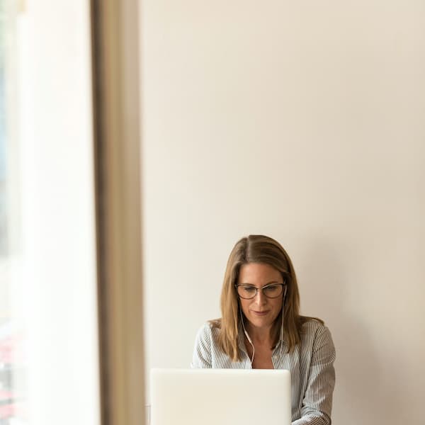 Woman working with pc